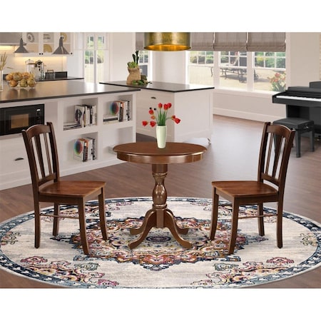 East West Furniture East West Furniture ESDL3-MAH-W 3 Piece Eden Dining Room Table Set - Mahogany ESDL3-MAH-W